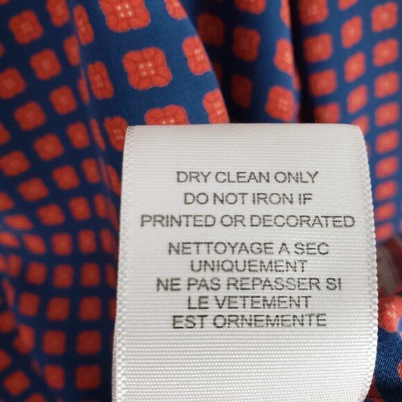 Joie Silk Blouse Blue Orange Epaulet Scarf Print Long Sleeve Top Size Small - Picture 8 of 9